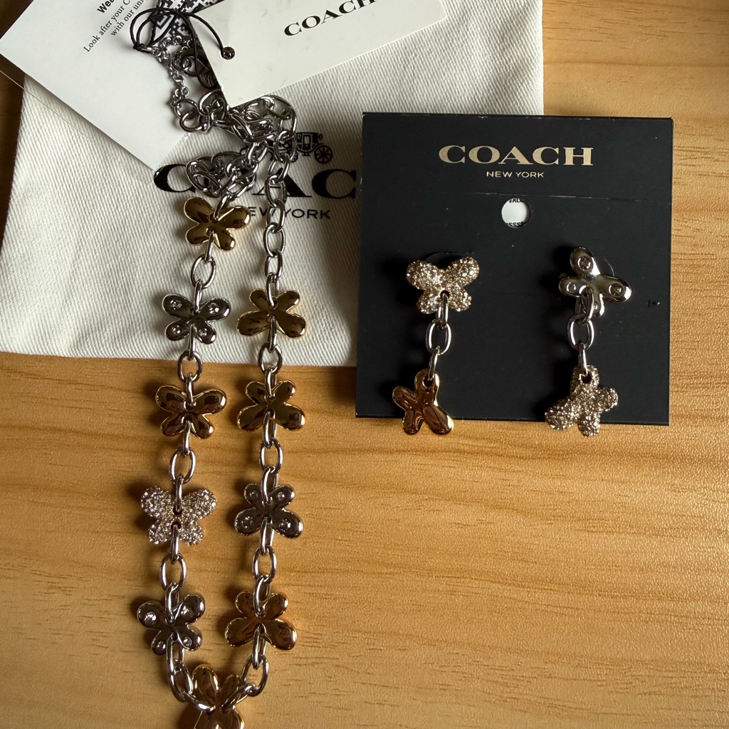 Coach Necklace And Earrings. Set.